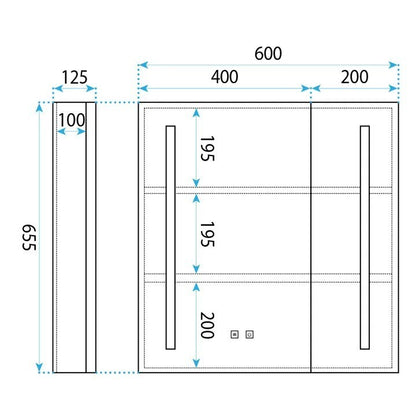 LED-Spiegelschrank M1015-60 60x65  13