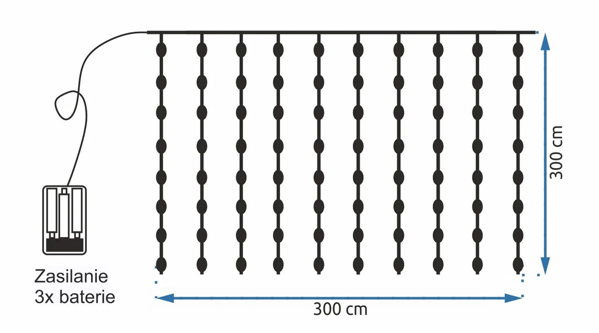 Lichterkette LED 300 Stk 3x3m Warm Lichtfarbe 14