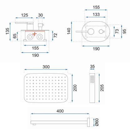 Duschset REA OVAL Chrom BOX  8
