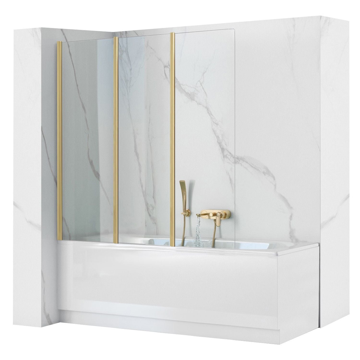 Badewanneaufsatz klappbar Rea Agat-3 120 BRUSH GOLD 1