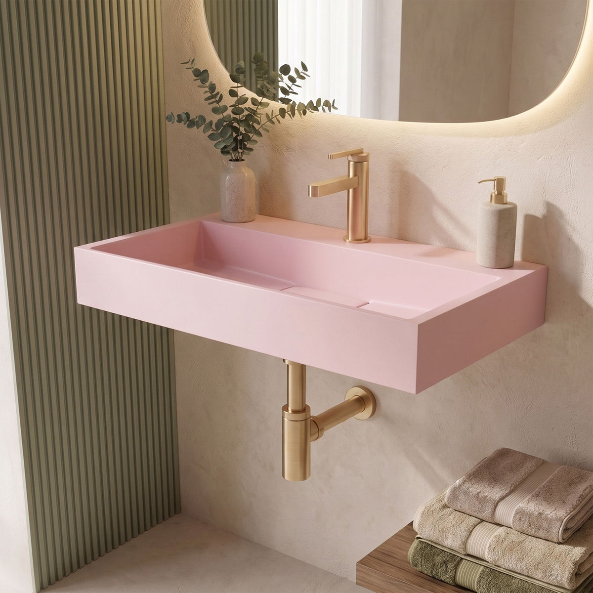 Waschbecken Konglomerat GOYA PINK 60CM 9