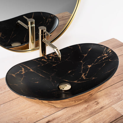 Aufsatzwaschbecken REA Royal In Black Marble Gold 2