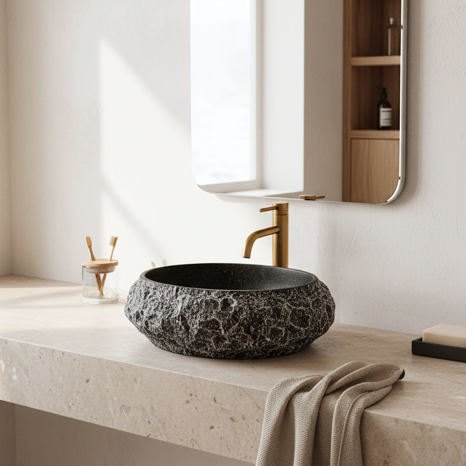 Aufsatzwaschbecken Rea Mika Gabro Black  1