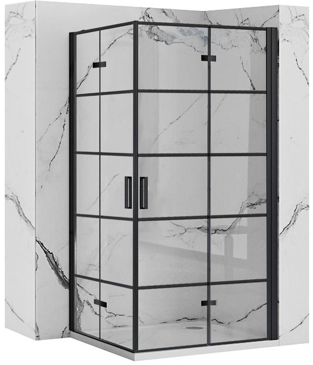 Duschkabine Rea Molier Black Double 80x90  1