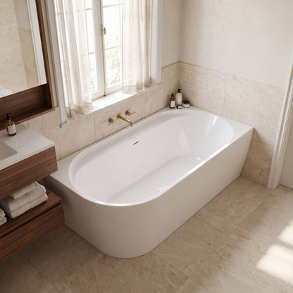 Acryl Eckbadewanne Rea Marion Right 170cm Weiße Stöpselabdeckung 1