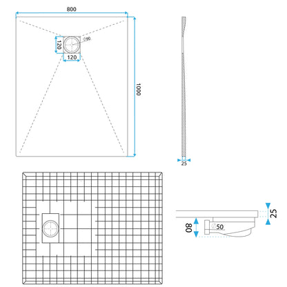 Duschtasse Magnum Black 100x80  9