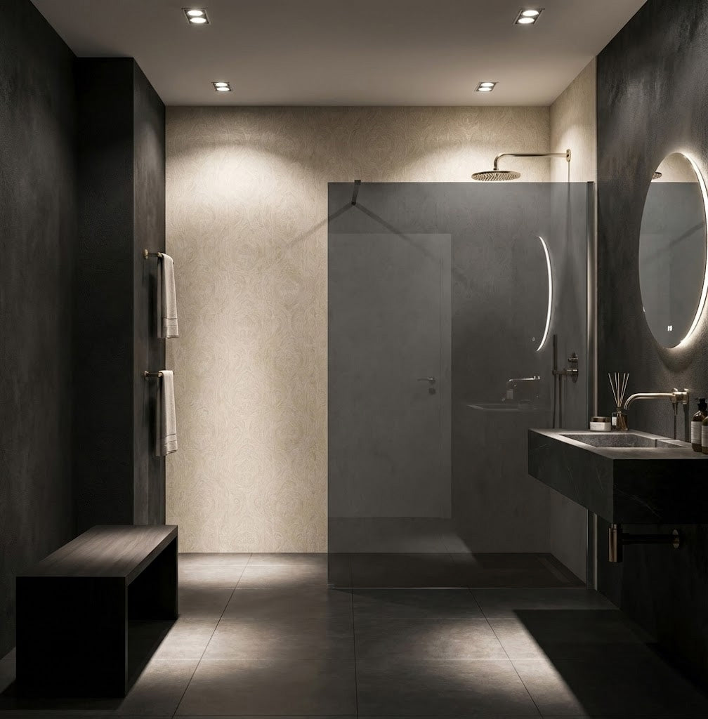 Duschwand Rea Flexi Grey / Chrome 80  6