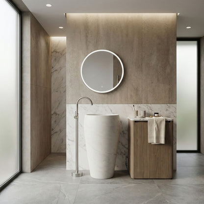Waschbeckenarmatur freistehend Rea Lungo Brush Nickel  2