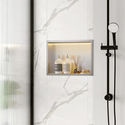 Wandeinbau-badezimmerregal Led 30x45 Steel Brush  2