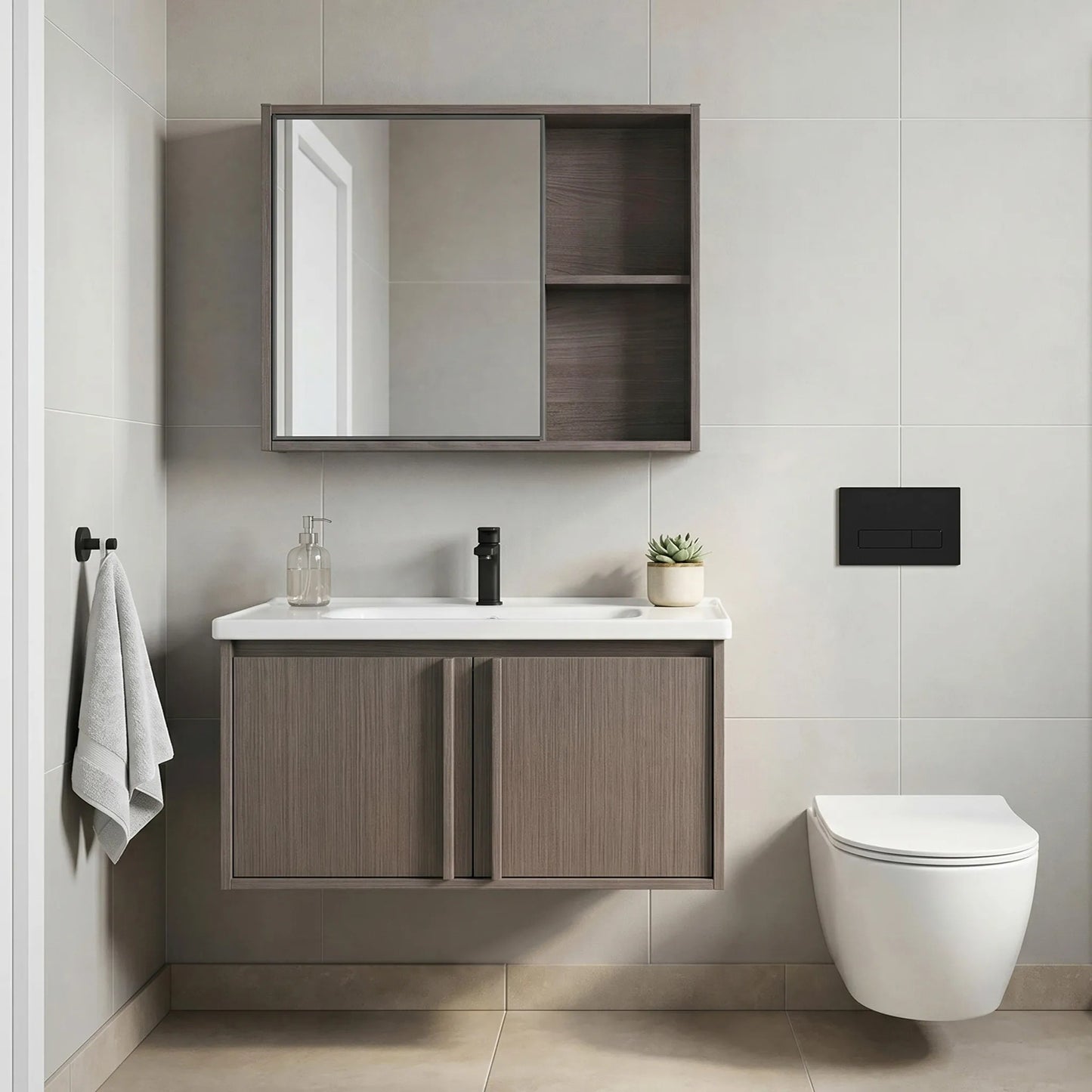 Badezimmermöbel-Set mit Waschbecken Gama T25023 KJM 80CM  1