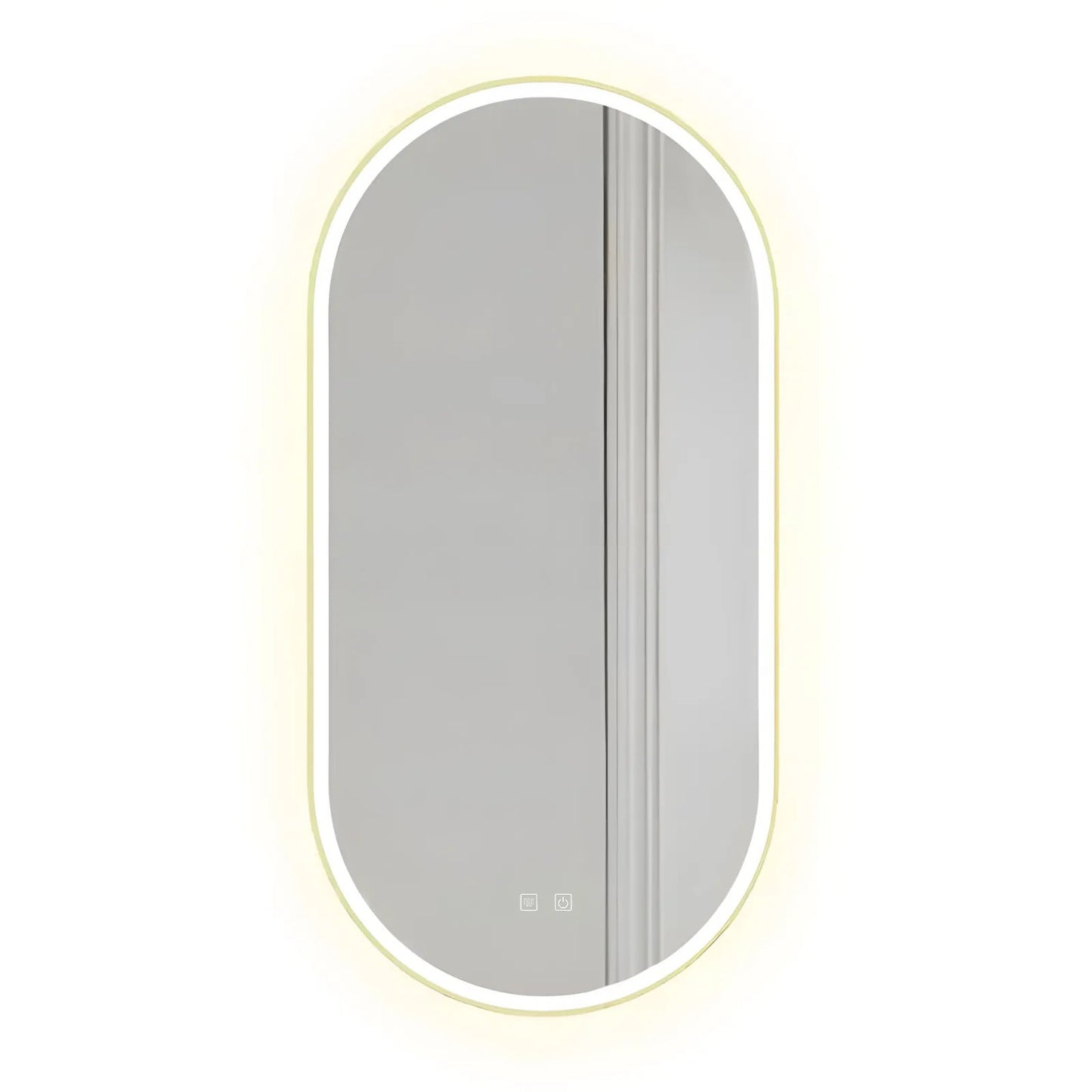 Spiegel LED OVL 50x100cm Gold  1