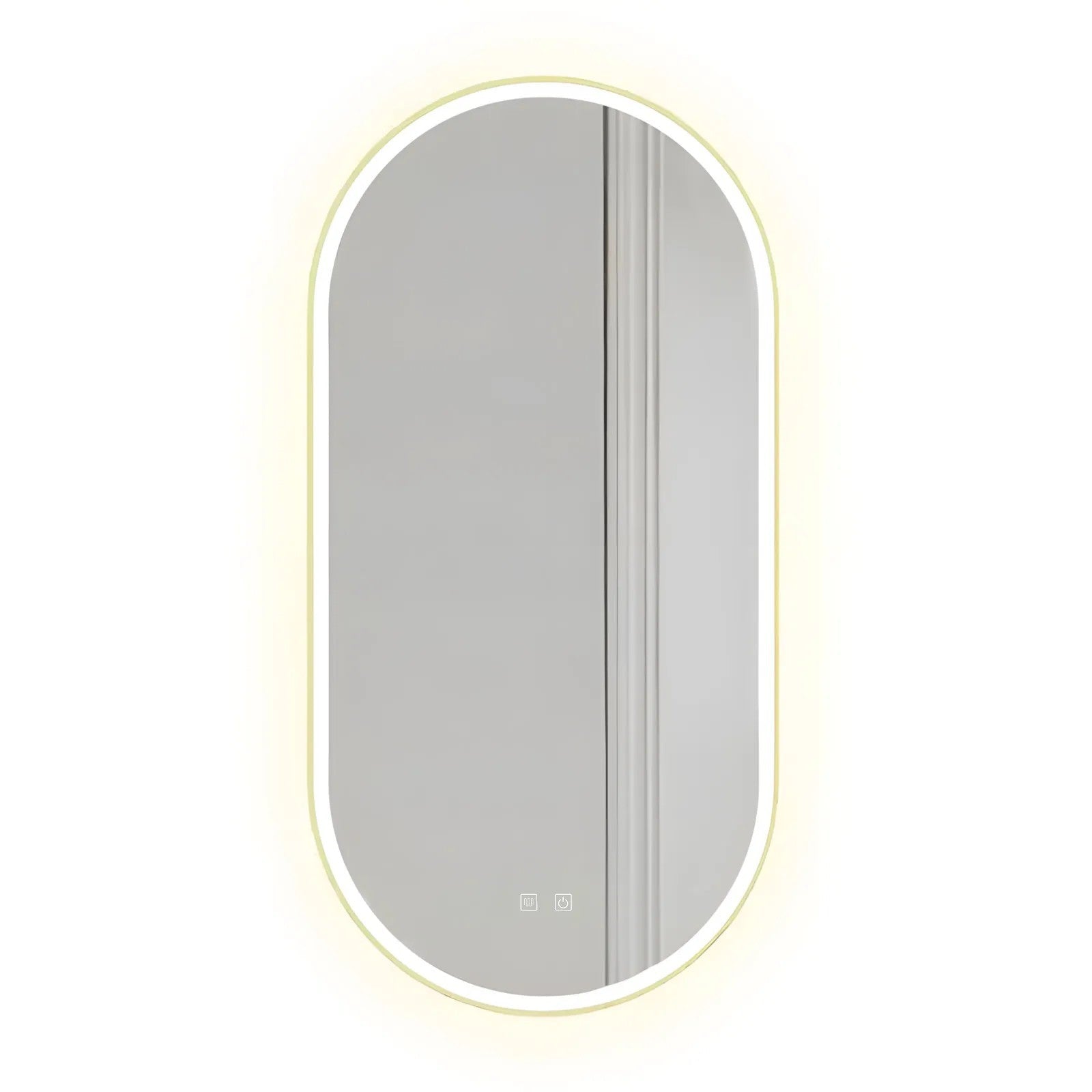 Spiegel LED OVL 50x100cm Gold  1
