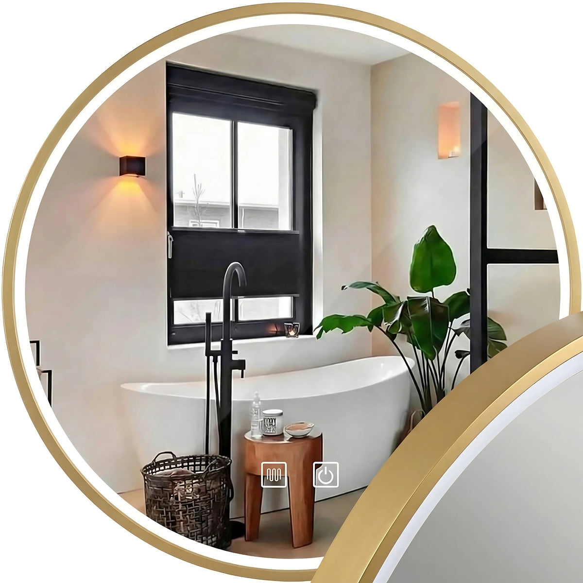Spiegel LED 90cm MMJ BRUSH GOLD  1