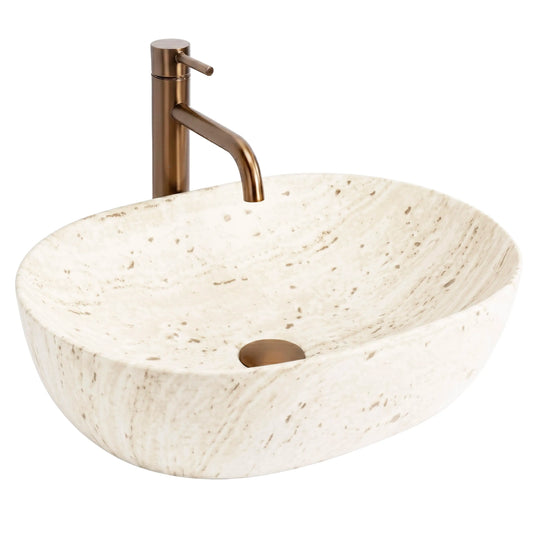 Aufsatzwaschbecken Rea Amelia Travertine Classic 48  1
