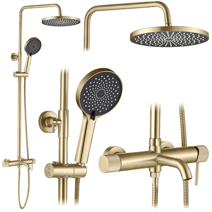 Duschgarnitur Rea Lungo Stripe Brush Gold  1
