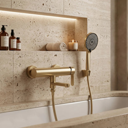 Wannenarmatur Rea Arcos Brushed Gold  1