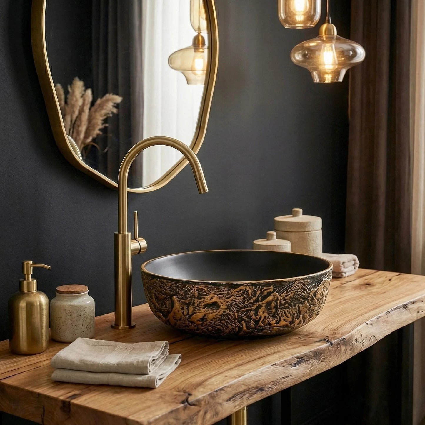 Aufsatzwaschbecken Rea Babilon Gold  1