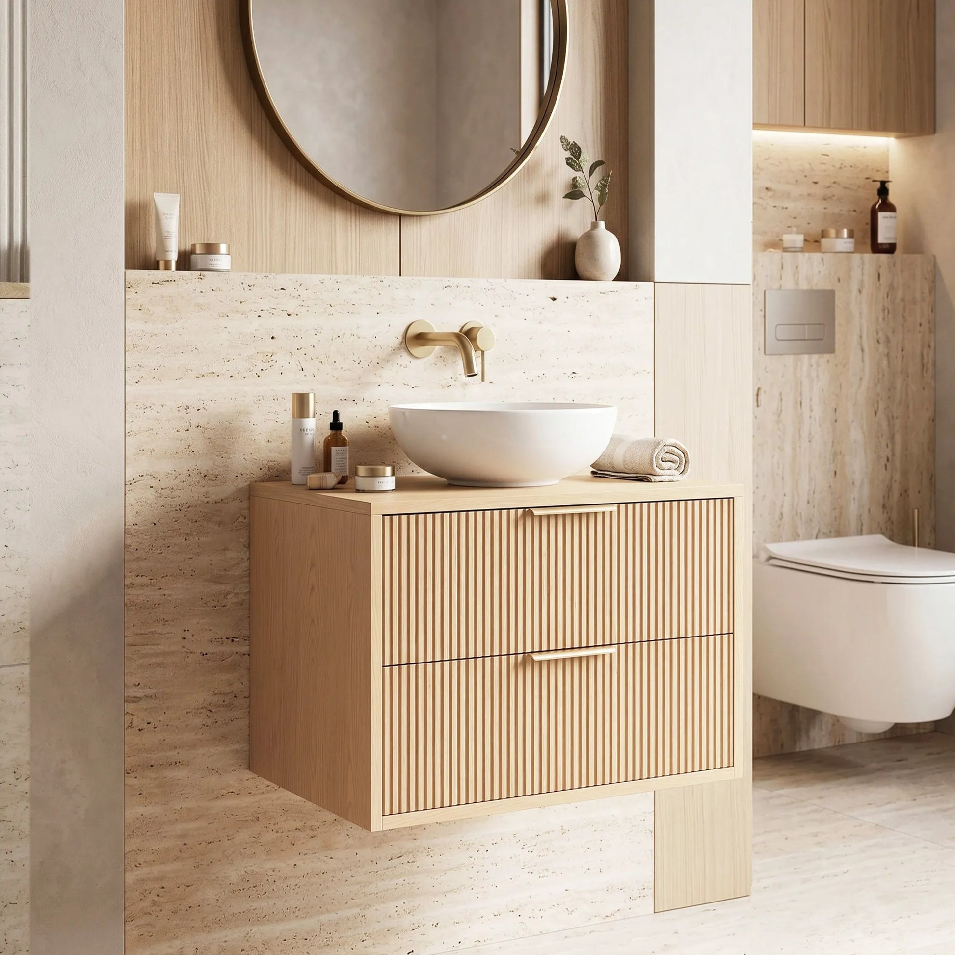 Waschtischunterschrank Rea Mono 60cm Beige  1