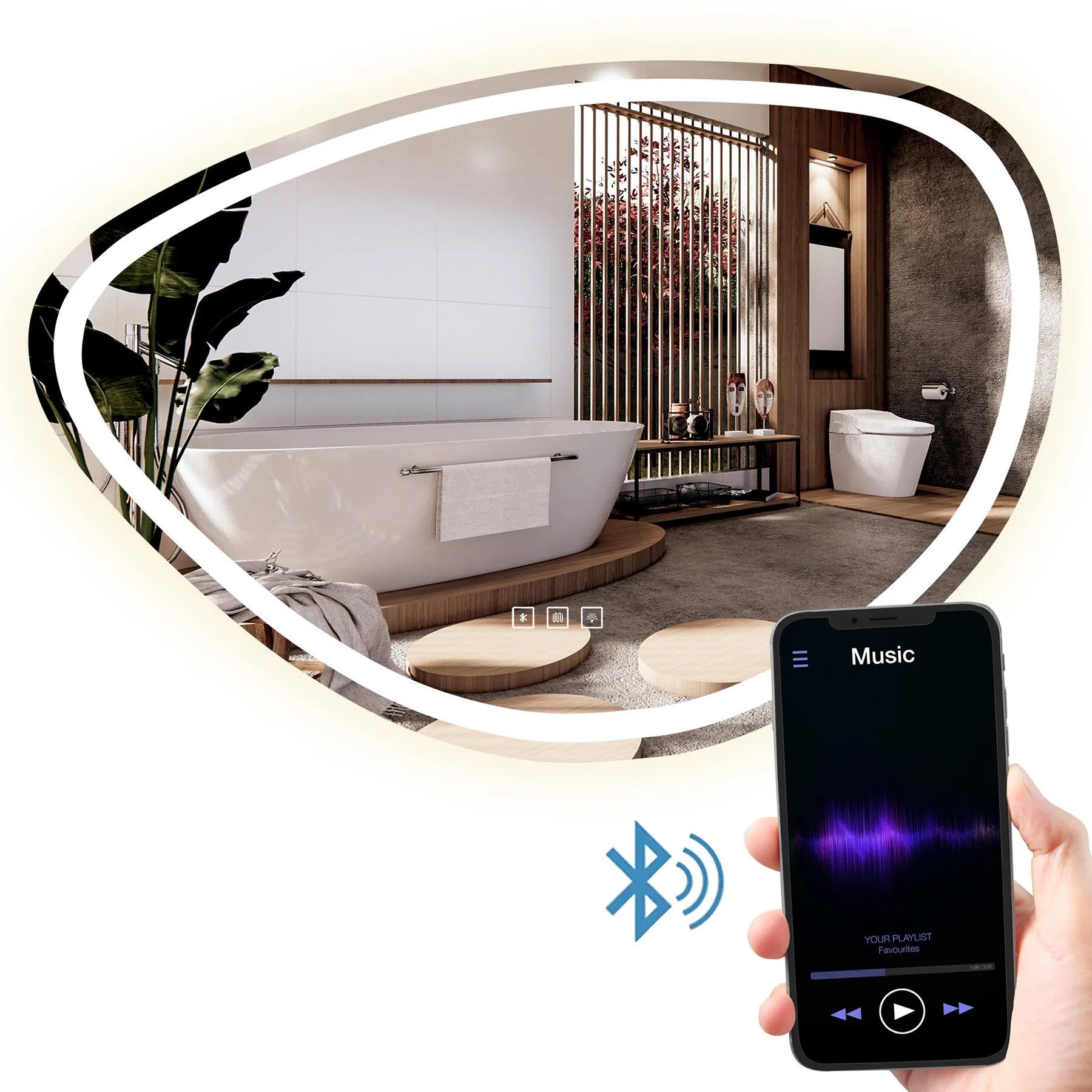 Spiegel LED 70x100cm FOG  1