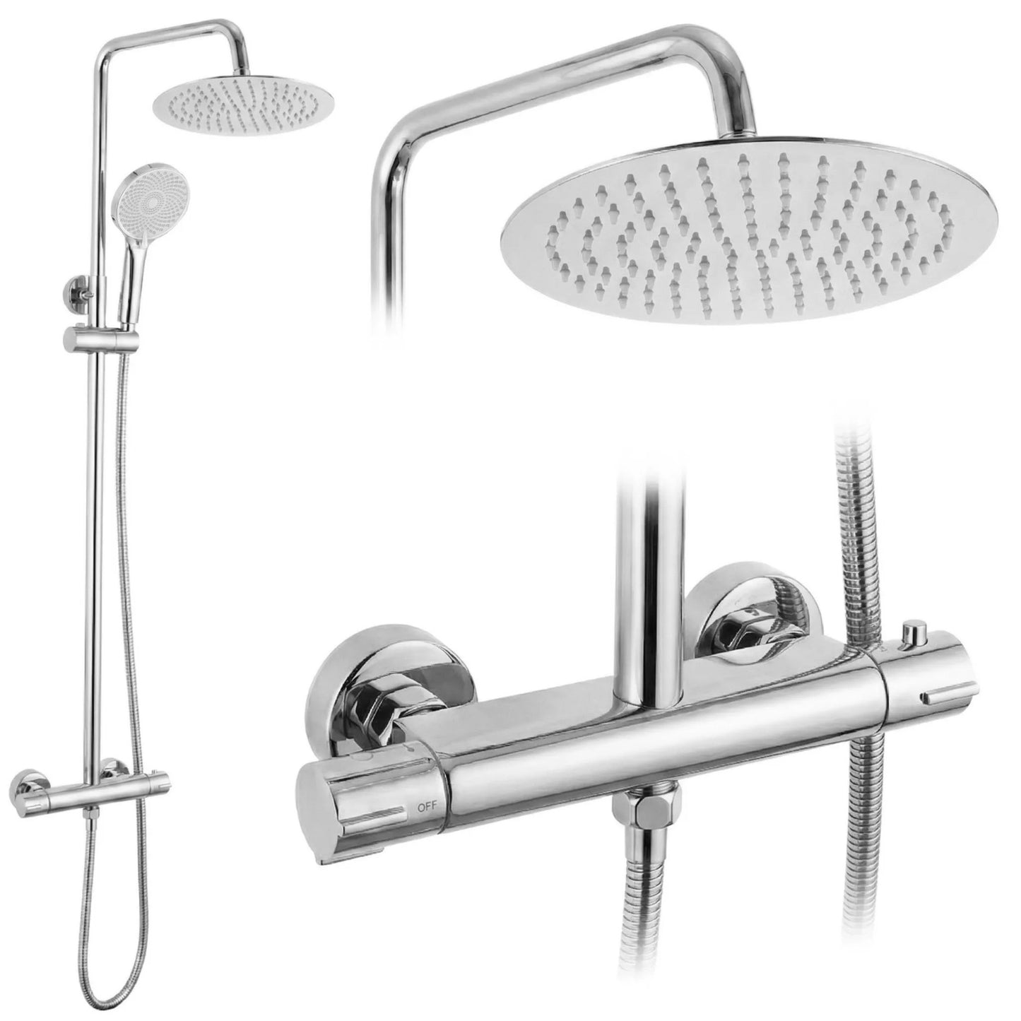Duschset ohne Auslauf mit Thermostat Rea Lungo Chrome  1