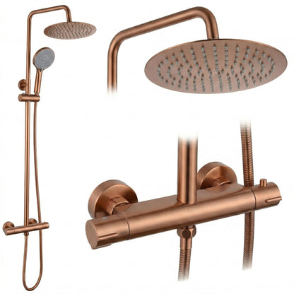 Duschset ohne Auslauf mit Thermostat Rea Lungo Copper Brush  1