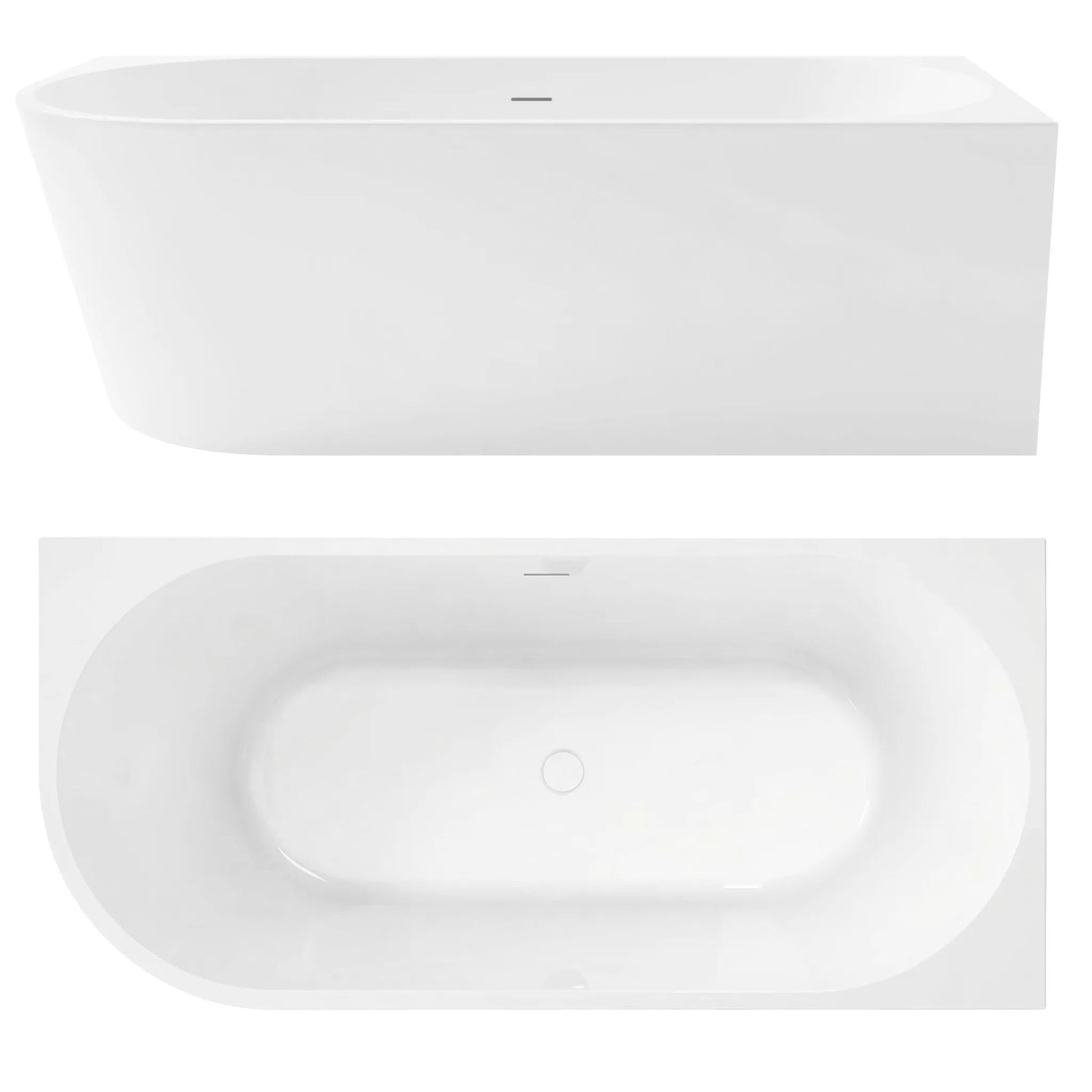 Acryl Eckbadewanne SYDNEY BELLANTO RIGHT 150cm Gebürstete Kupfer Stöpselabdeckung 1