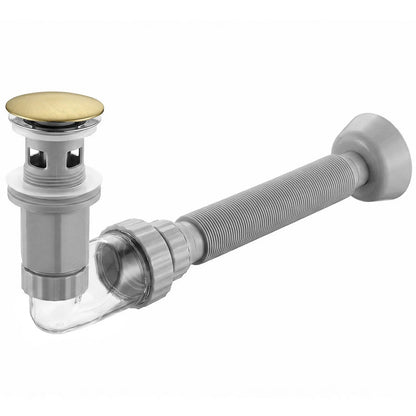 Waschbecken-Siphon Klik-Klak Universal REA Flow Brush  Gold  1