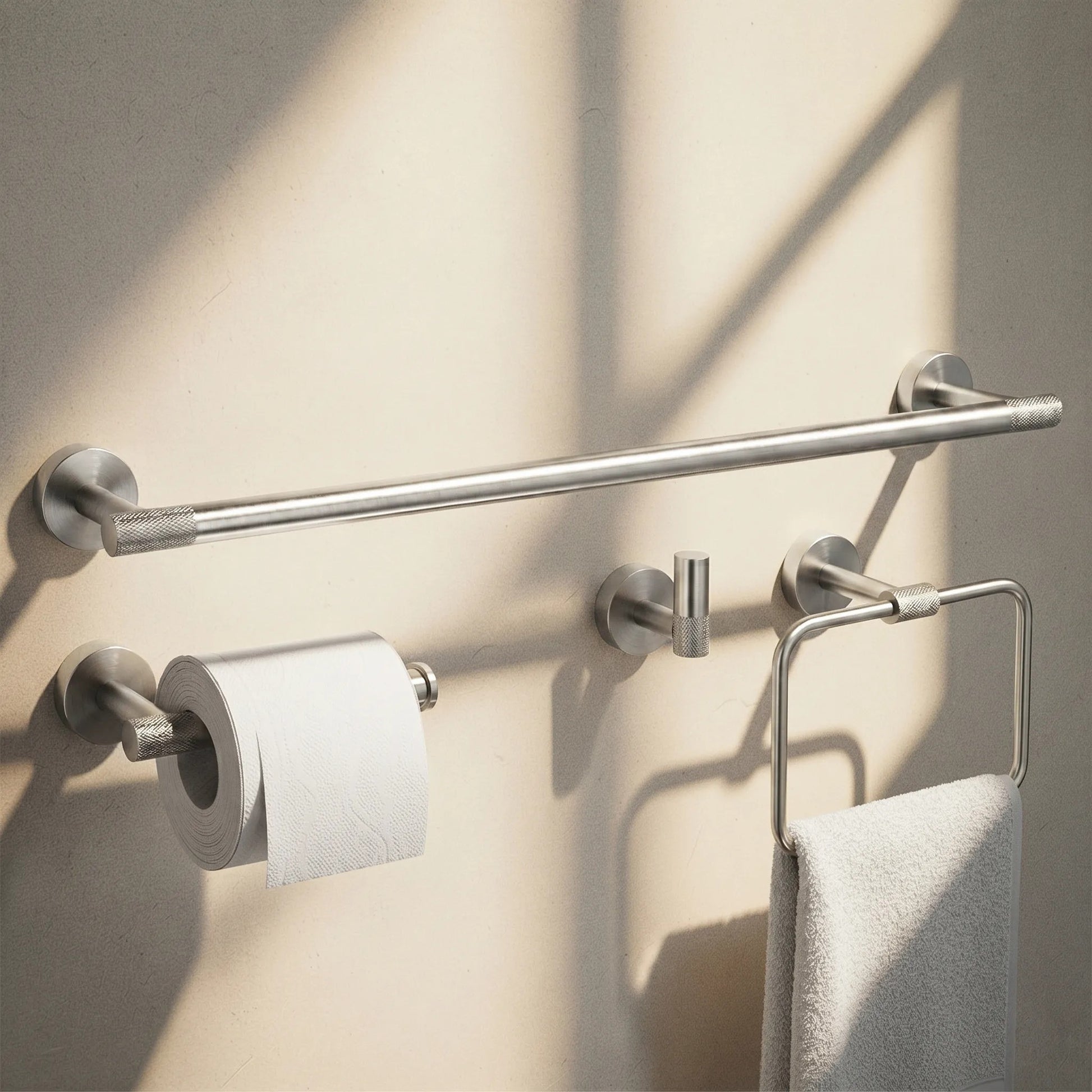 Badezimmer-Accessoire-Set GRID Brush Nickel 4-teilig  1