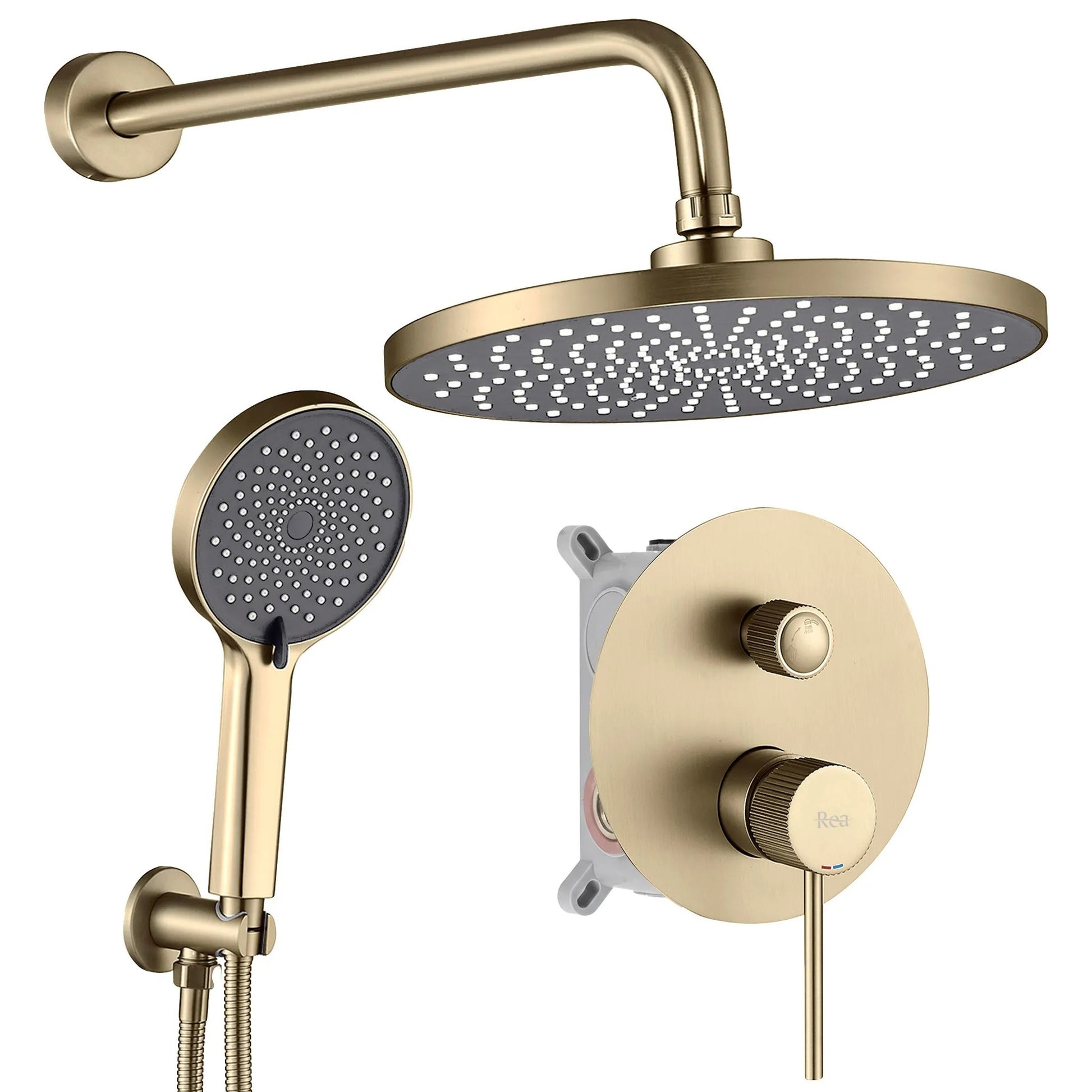 Unterputz Duschset Rea Lungo Stripe Gold Brush + BOX  1