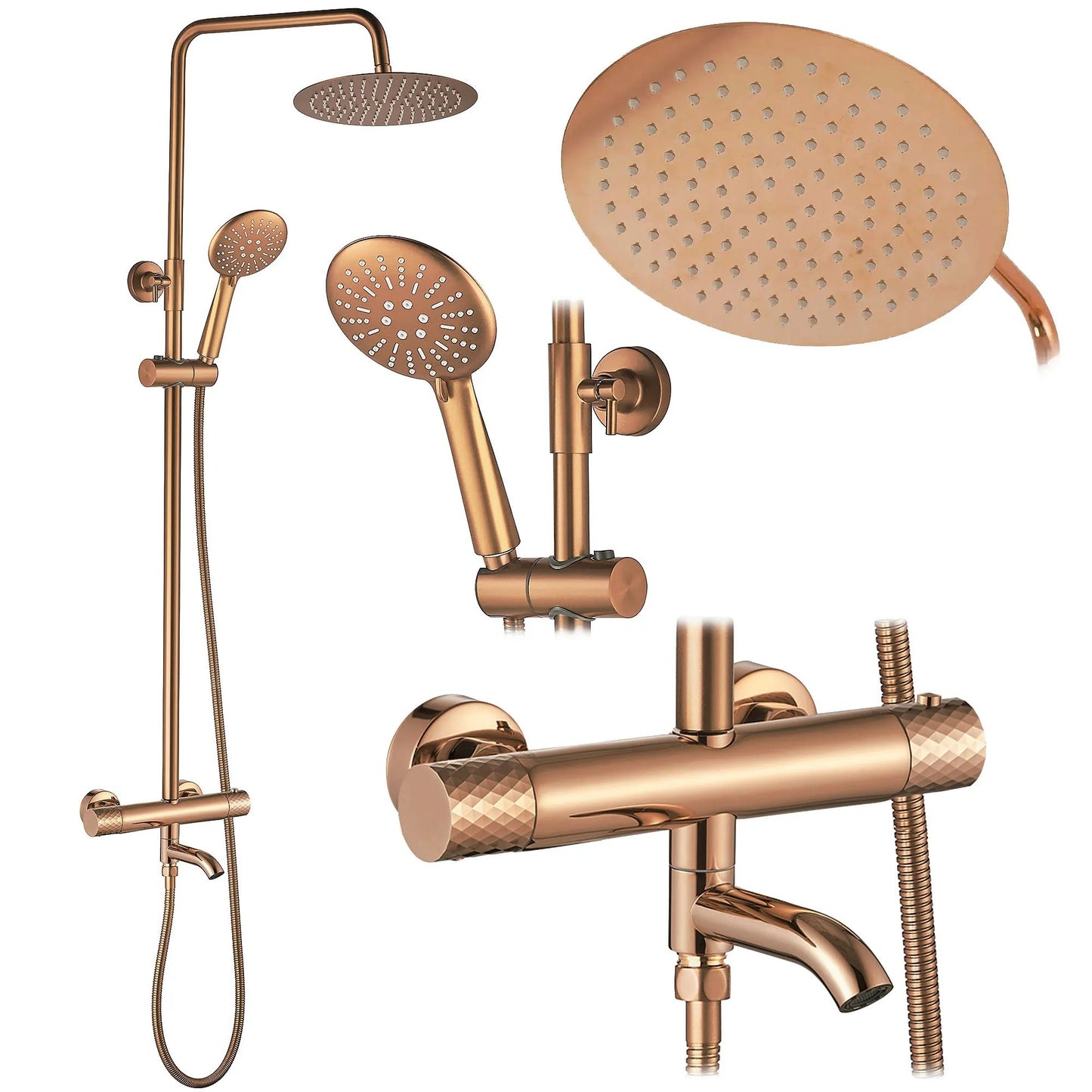 Thermostat Duschset Lungo Diamond Copper  1