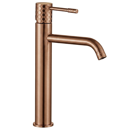 Waschbeckenarmatur Rea Lungo Diamond Brush Copper high  1