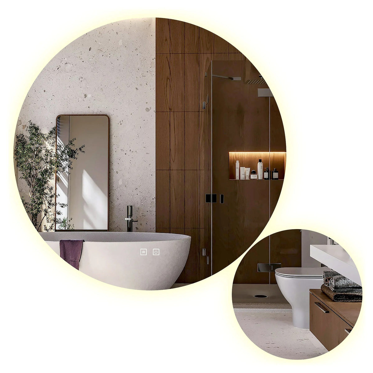 Spiegel LED R-8040 80cm + 40cm  1