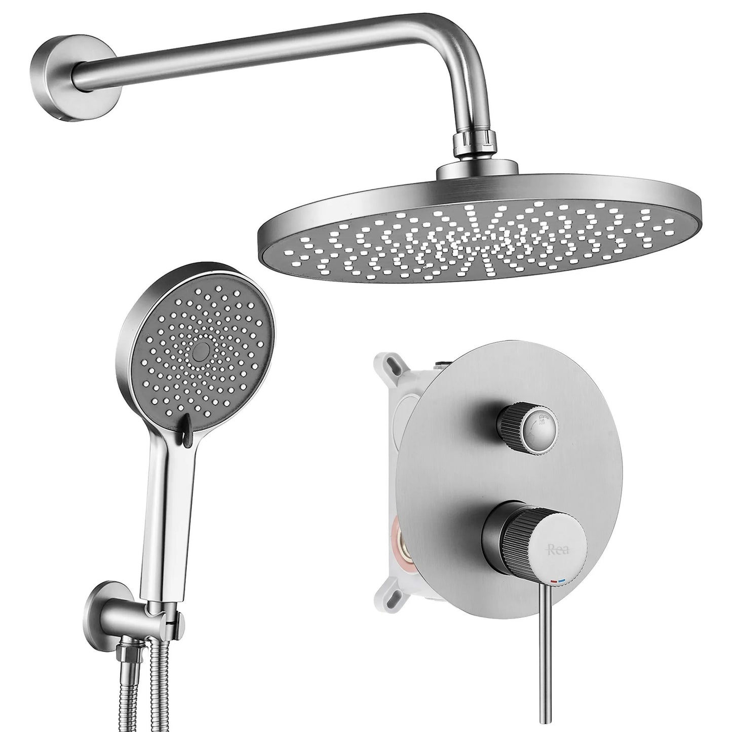 Unterputz Duschset Rea Lungo Stripe Nickel Brush + BOX  1