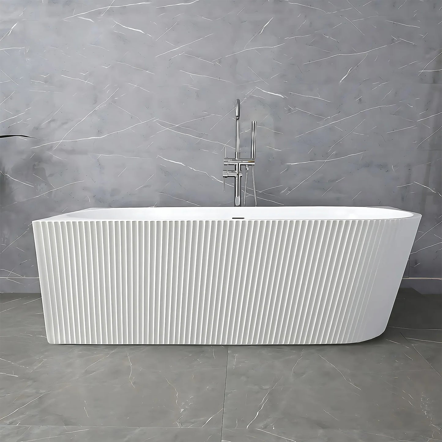 Acryl Eckbadewanne WENUS LEFT 170cm Schwarze Stöpselabdeckung 1