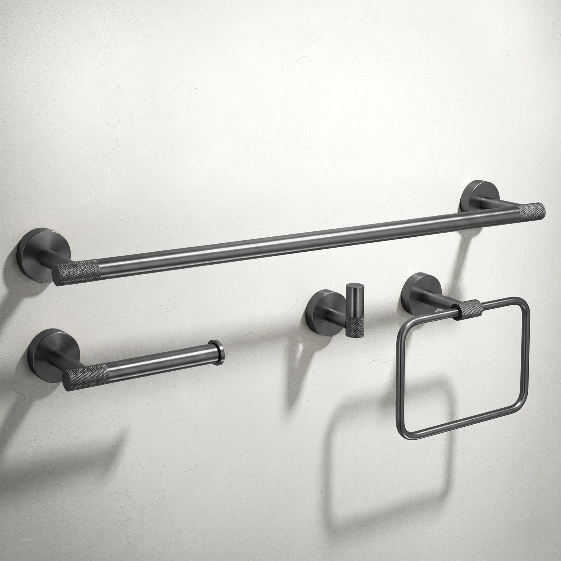 Badezimmer-Accessoire-Set GRID Titan 4-teilig  1