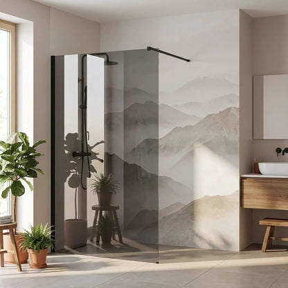Duschwand Rea Flexi Grey / Black 90 1