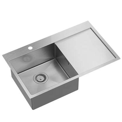 Edelstahlspüle RUSSEL 111 BRUSH NICKEL Linke Kammer 1