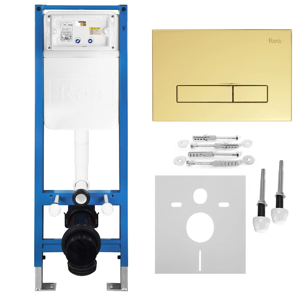 Unterputz-WC-Gestell Set Slim 024N Mit Gold HD Drückerplatte 1