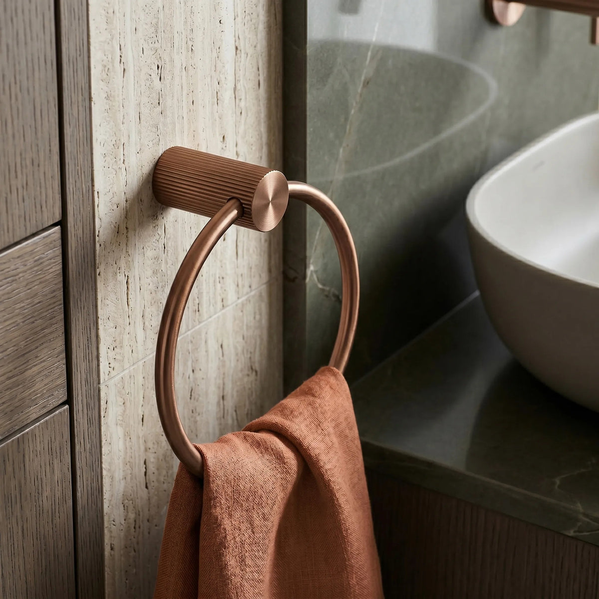 Badezimmerhaken Ring 64106 SOLO Brush Copper 1