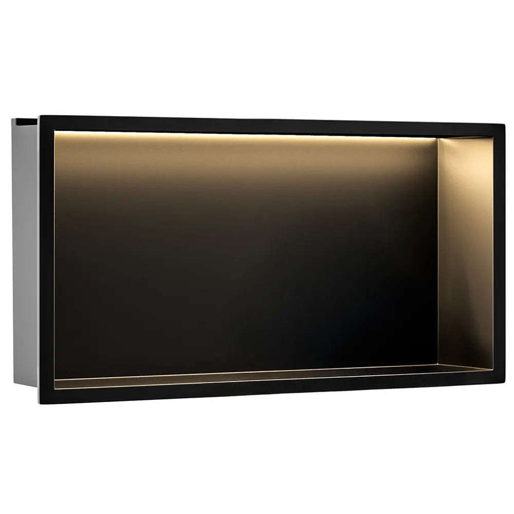 WANDEINBAU-BADEZIMMERREGAL LED 30x60 Black 1