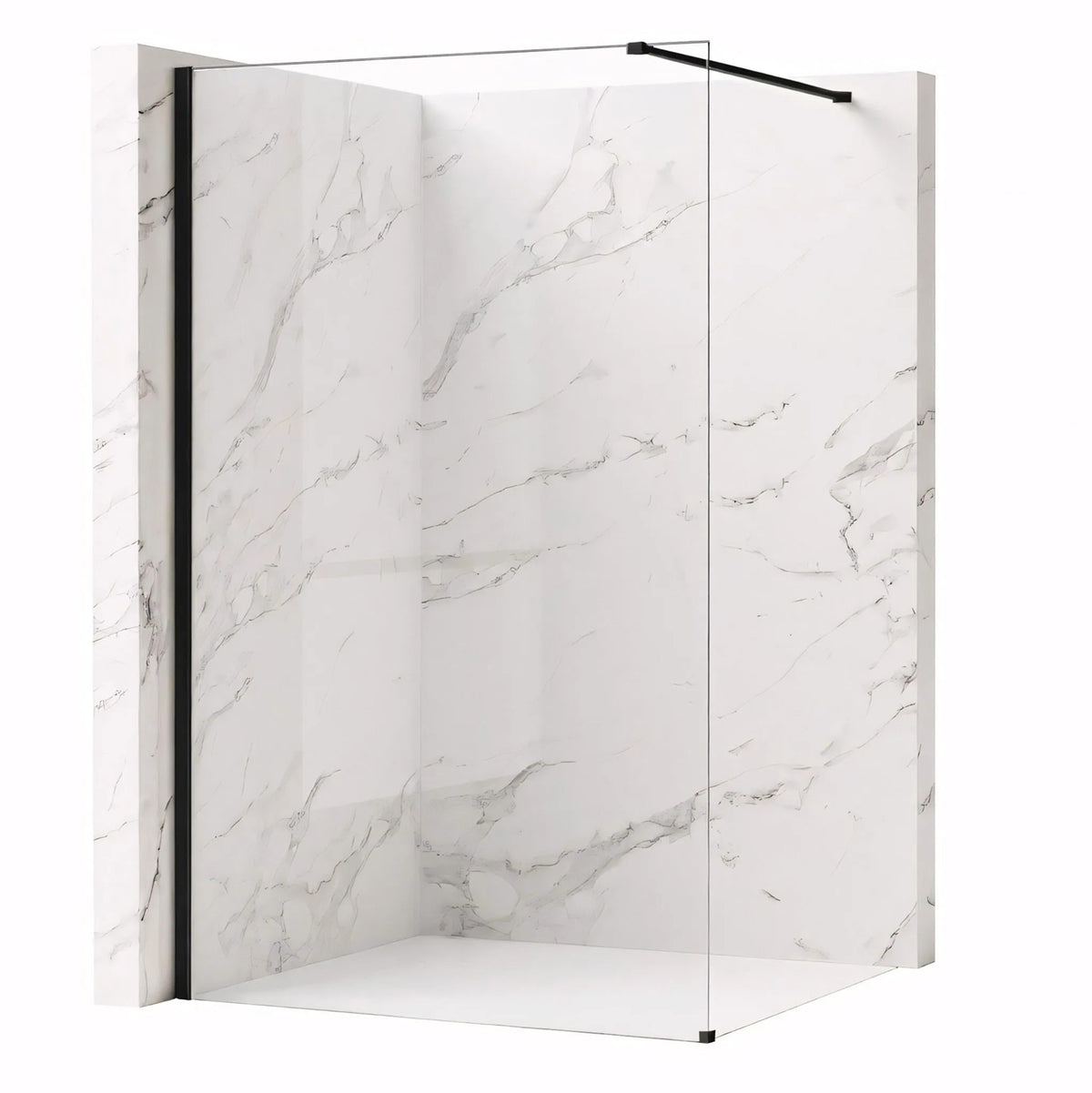 Duschwand Rea Flexi Transparent / Black 70 1