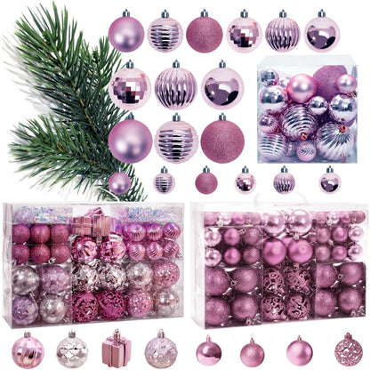 Christbaumkugeln Lilac/Rose 208 Stücke 1