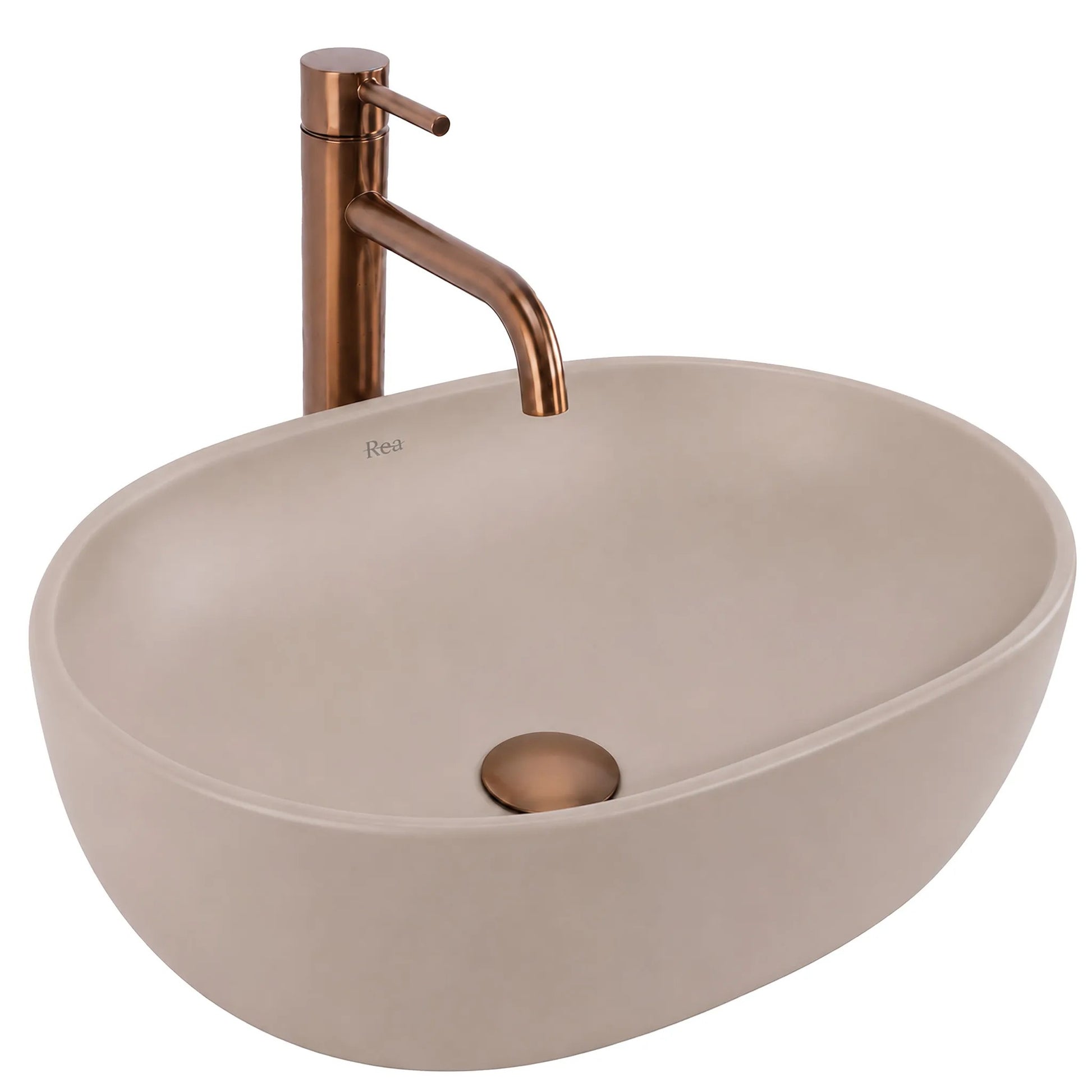 Aufsatzwaschbecken Rea Focus Taupe 1