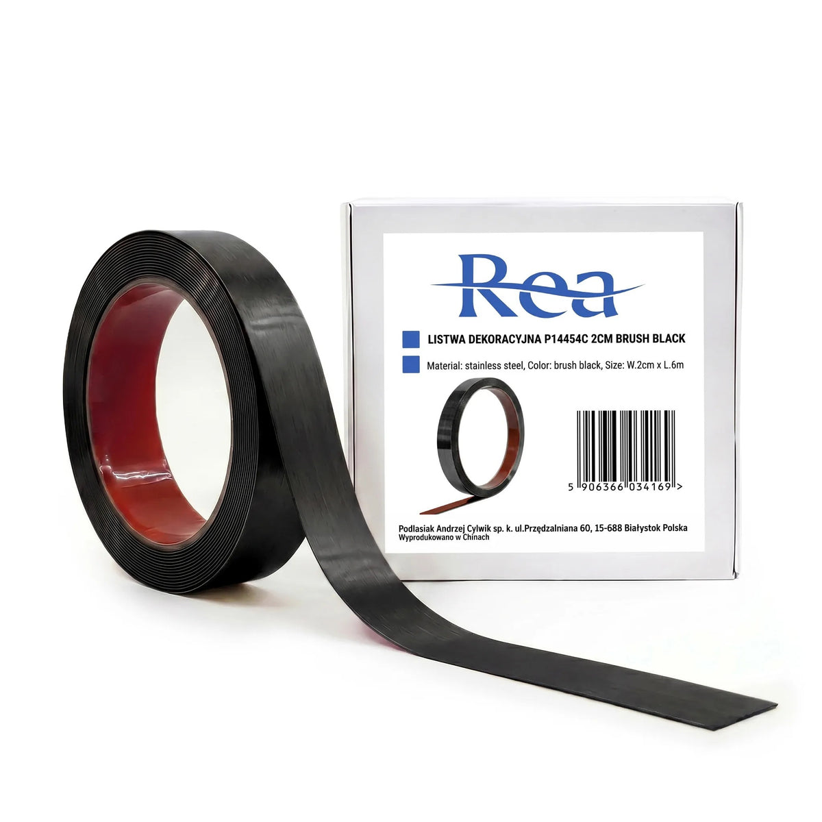 Selbstklebende Zierleiste Rea P14454C 2cm Brush Black 1