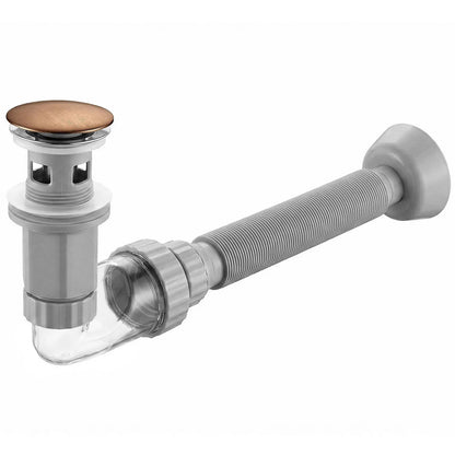 Waschbecken-Siphon Klik-Klak Universal REA Flow Brush Copper  1