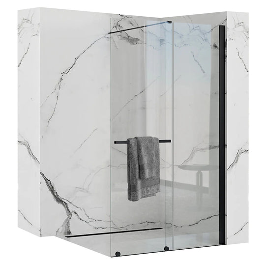 Duschwand Rea Cortis Black 120  1