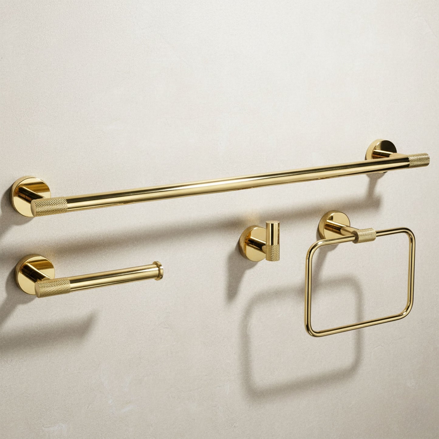 Badezimmer-accessoire-set Grid Gold 4-teilig  1