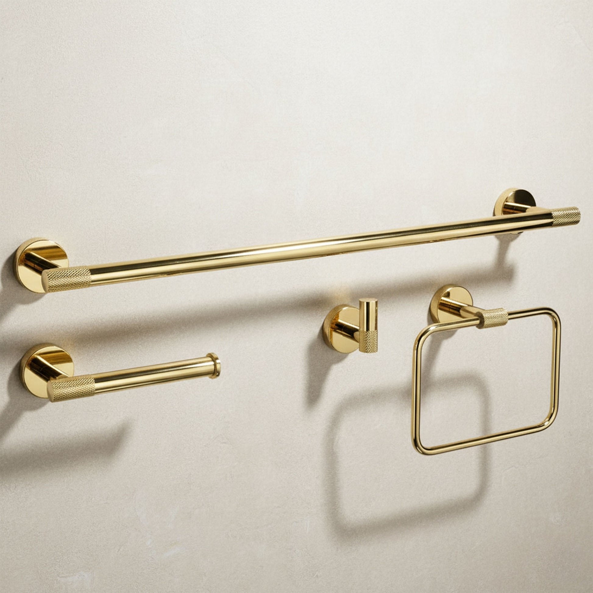 Badezimmer-accessoire-set Grid Gold 4-teilig  1