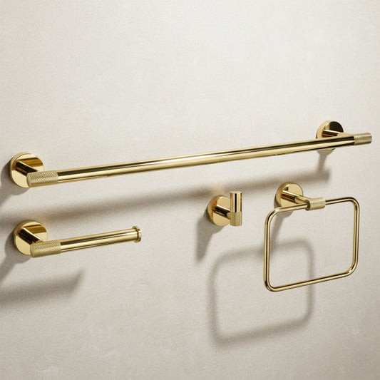 Badezimmer-accessoire-set Grid Gold 4-teilig  1