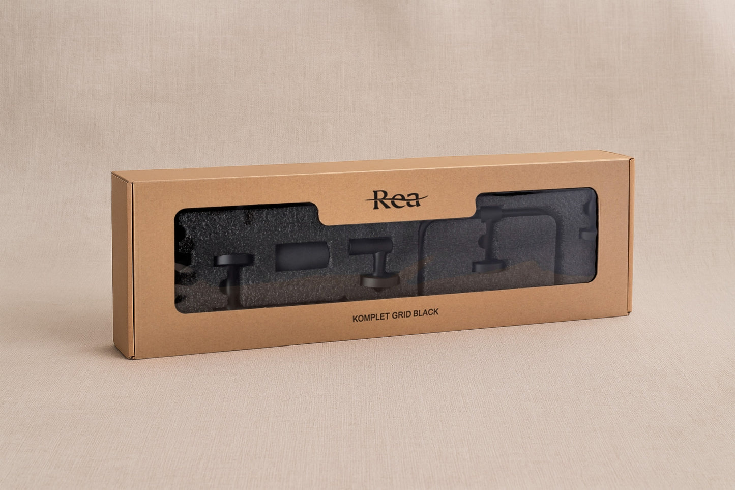 Badezimmer-accessoire-set Grid Black 4-teilig  7